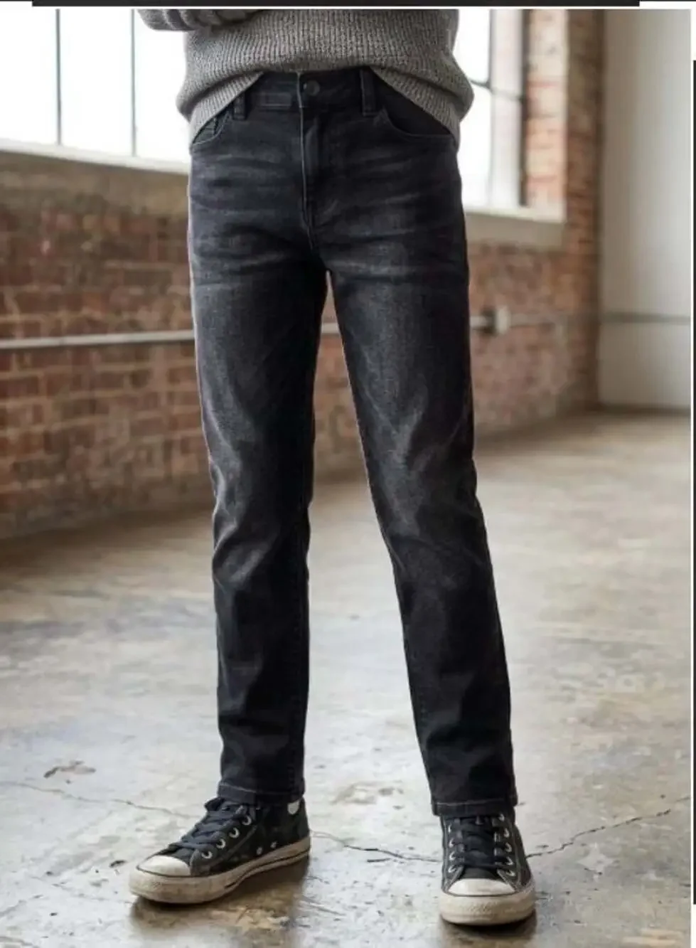 The Children's Place Boys Straight Stretch Jeans Black Size 12